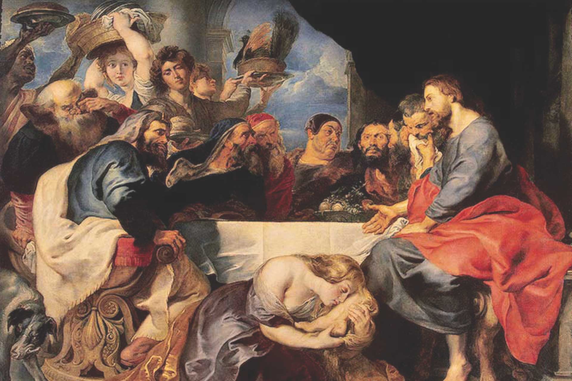Rubens painting of the scene where Mary washes Jesus's feet